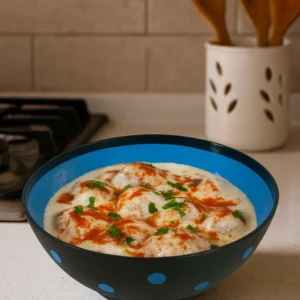 Blue Polka Dot Serving Bowl