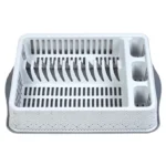 Plastic Dish Drainer with Cutlery Holder