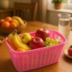 Rectangular Plastic Basket – Pink