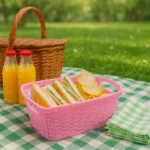 Rectangular Plastic Basket – Pink