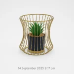 Hourglass Planter with Plant