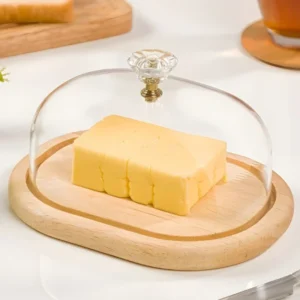 Limon Wooden Butter Dish With Acrylic Lid