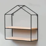 Double Layer Wooden Wall Shelf-D