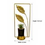 Golden Metal Luxury Echo of Leaves Handcrafted Iron Pot