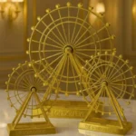 London Eye Decorative Piece Ferris Wheel Golden Metal