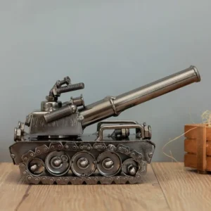 Vintage Steampunk Tank Miniature Decorative Showpiece Metal