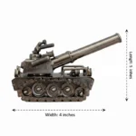 Vintage Steampunk Tank Miniature Decorative Showpiece Metal