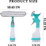 4 In 1 Double Sided Window Cleaning Squeegee With Spray Bottle
