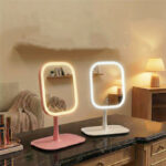 Modern Desktop Vanity Mirror 3 Color Light LED