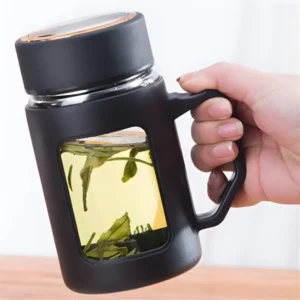 Double Wall Glass Tea Mug 500ML Insulated Cup