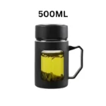 Double Wall Glass Tea Mug 500ML Insulated Cup