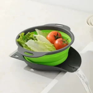 2 in 1 Collapsible Colander Large Self Draining Strainer Set