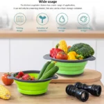2 in 1 Collapsible Colander Large Self Draining Strainer Set
