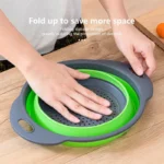 2 in 1 Collapsible Colander Large Self Draining Strainer Set