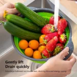 2 in 1 Collapsible Colander Large Self Draining Strainer Set
