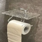 Acrylic Tissue Paper Holder With Shelf