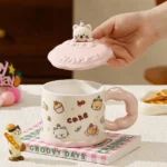 Character Ceramic Mug with Lid 350 ML – Cute & Stylish Coffee Mug