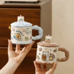 Character Ceramic Mug with Lid 350 ML – Cute & Stylish Coffee Mug