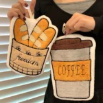 Coffee Pattern Hand Cloth Towel Soft Absorbent Hanging Hand Towel