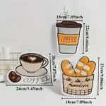 Coffee Pattern Hand Cloth Towel Soft Absorbent Hanging Hand Towel