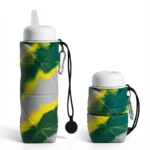 Foldable Silicone Water Bottle 600ml Leak Proof, Portable & Travel Friendly