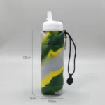 Foldable Silicone Water Bottle 600ml Leak Proof, Portable & Travel Friendly