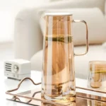 Glass Water Jug 1800ML Premium Transparent Drinking Pitcher