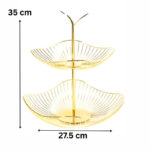 Golden Fruit Basket Decorative Metal Fruit Storage Basket