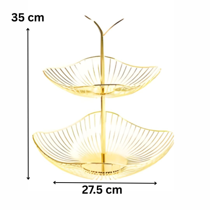 Golden Fruit Basket Decorative Metal Fruit Storage Basket - Image 2
