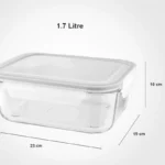 Limon 1.7Liters Airtight Glass Container With Lid