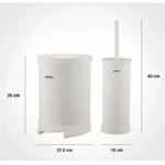 Limon 2 Piece Dustbin with Brush Set