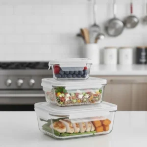 Limon 3 Piece Airtight Glass Container Set with Plastic Lid