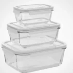 Limon 3 Piece Airtight Glass Container Set with Plastic Lid