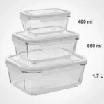 Limon 3 Piece Airtight Glass Container Set with Plastic Lid