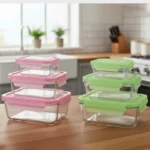 Limon Airtight Glass Container 3 Piece Set with Plastic Lid