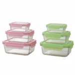 Limon Airtight Glass Container 3 Piece Set with Plastic Lid