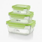 Limon Airtight Glass Container 3 Piece Set with Plastic Lid