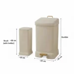 Limon Edge Clean Rectangle Dustbin & Brush Set