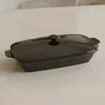 Melamine Black Rectangle Serving Bowl With Lid