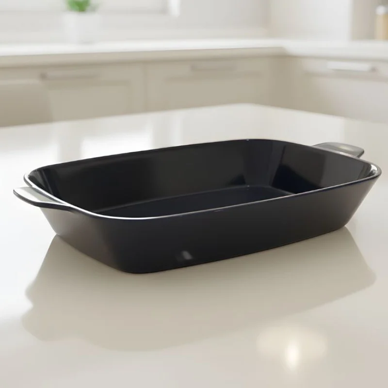 Melamine Black Rectangle Serving Bowl - Image 2
