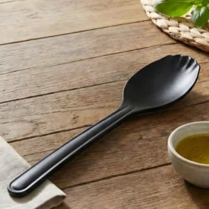 Melamine Black Serving Rice Flat Spoon