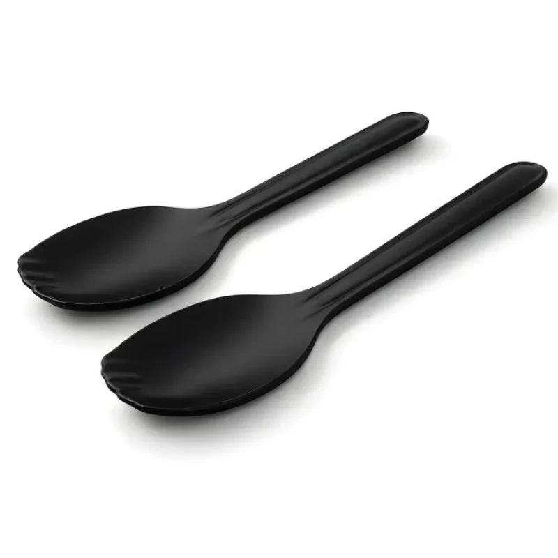 Melamine Black Serving Rice Flat Spoon - Image 3