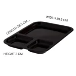 Melamine Black Serving Tray for Fast Food and Restaurant Use