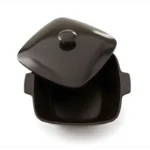 Melamine Black Square Serving Bowl With Lid