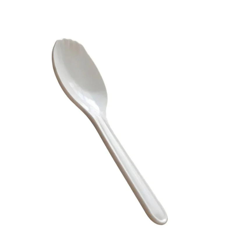 Melamine White Serving Rice Flat Spoon - Image 2