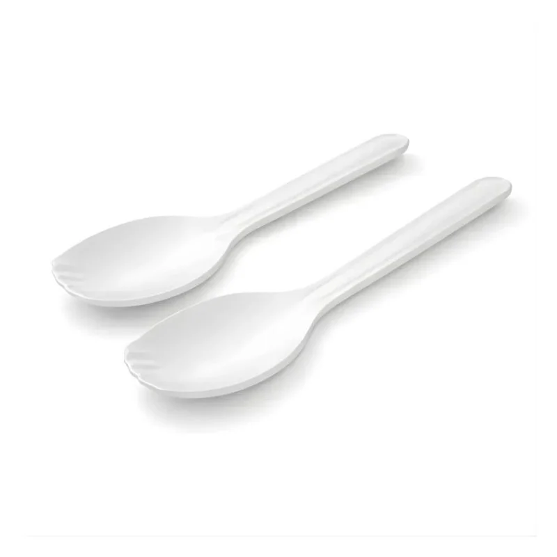 Melamine White Serving Rice Flat Spoon - Image 3