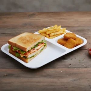 Melamine White Serving Tray for Fast Food and Restaurant Use