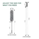 Microfiber Duster with Extension Pole Reach & Clean Easily