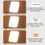 Modern Desktop Vanity Mirror 3 Color Light LED