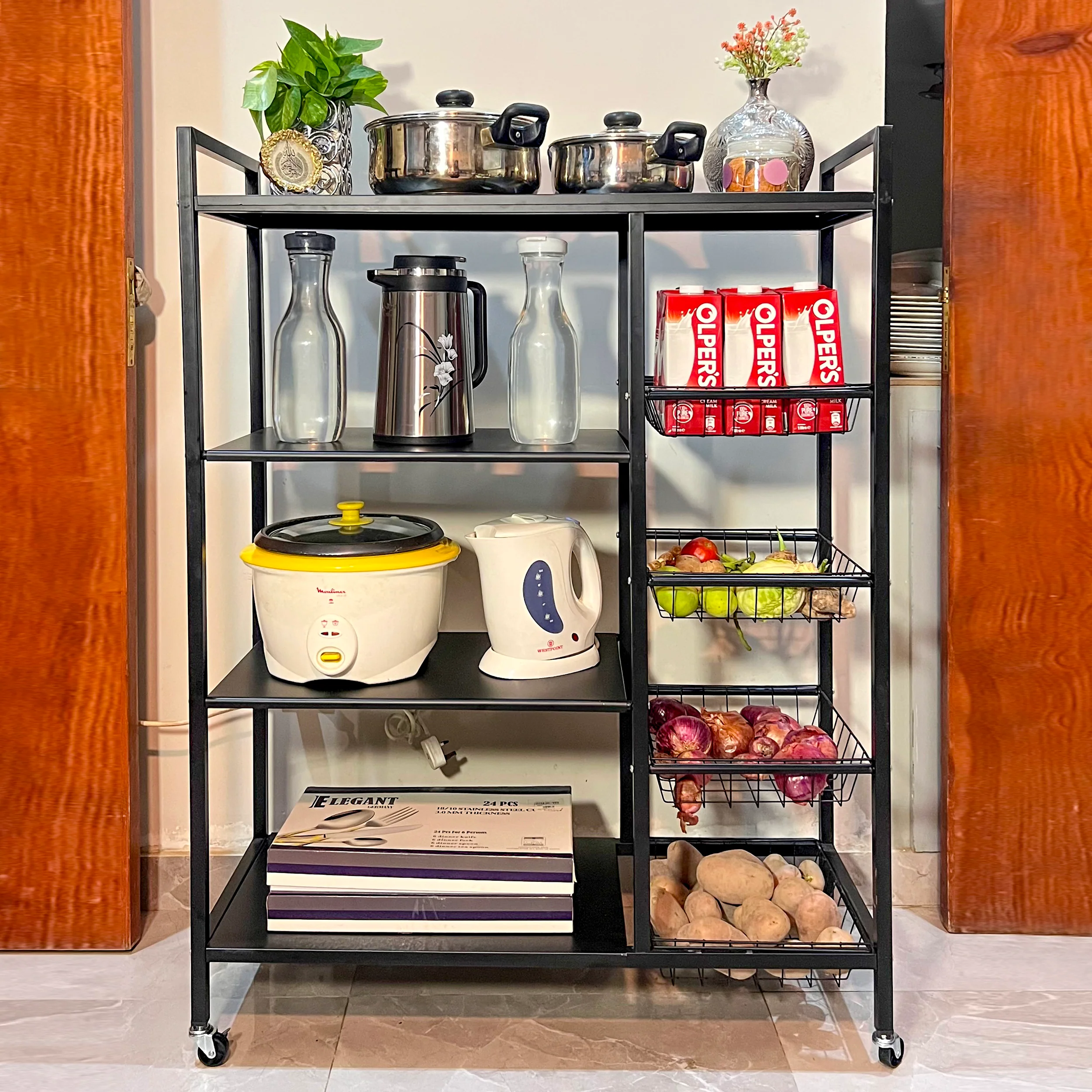 Multifunctional Storage Rack Heavy Duty 4 Tier Organizer (Without Wheels) - Image 3